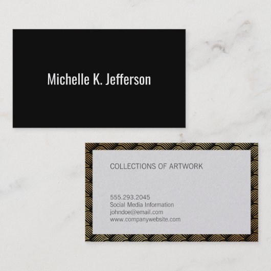 Zwart | Goudverdamping Visitekaartje (Voorkant / Achterkant)