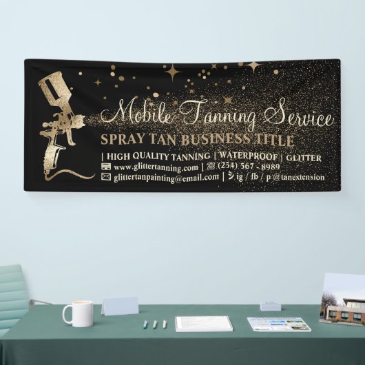 Zwart goudvernevellooiing spandoek (Beurs)