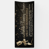 Zwart goudvernevellooiing spandoek (Verticaal)