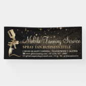 Zwart goudvernevellooiing spandoek (Horizontaal)