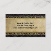 Zwart-goudVintage elegante Visitekaartjes (Achterkant)