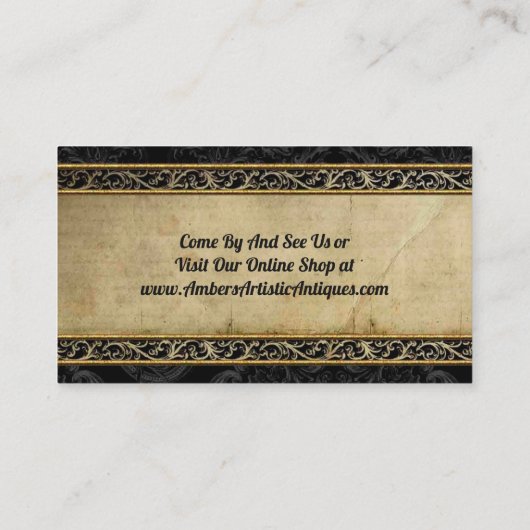 Zwart-goudVintage elegante Visitekaartjes (Achterkant)