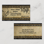 Zwart-goudVintage elegante Visitekaartjes (Voorkant / Achterkant)