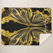 Zwart-goudvlinder Persoonlijke naam Sherpa Deken (Voorkant (horizontaal))