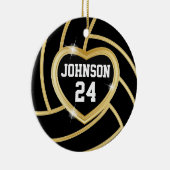 Zwart-goudvolleybal Keramisch Ornament (Rechts)