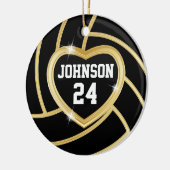 Zwart-goudvolleybal Keramisch Ornament (Links)