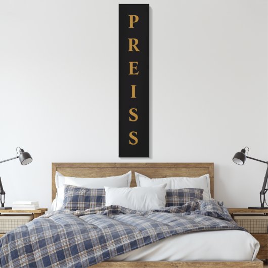 Zwart/goudvoornaam/Familie/Achternaam Canvas Afdruk (Insitu (Slaapkamer))