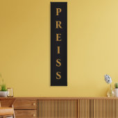 Zwart/goudvoornaam/Familie/Achternaam Canvas Afdruk (Insitu (Woonkamer))