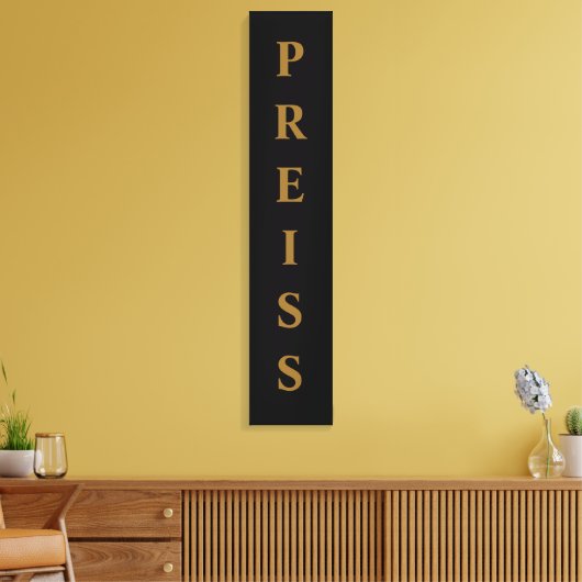 Zwart/goudvoornaam/Familie/Achternaam Canvas Afdruk (Insitu (Woonkamer))