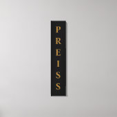 Zwart/goudvoornaam/Familie/Achternaam Canvas Afdruk (Voorkant)