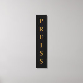 Zwart/goudvoornaam/Familie/Achternaam Canvas Afdruk