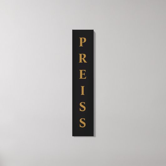 Zwart/goudvoornaam/Familie/Achternaam Canvas Afdruk (Voorkant)