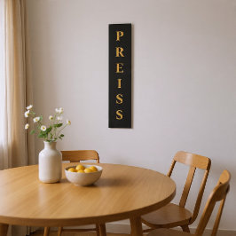 Zwart/goudvoornaam/Familie/Achternaam Canvas Afdruk