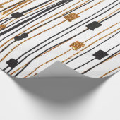 Zwart goudvormig handschrift cadeaupapier (Hoek)