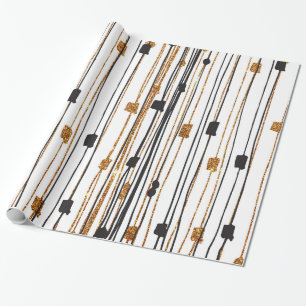 Zwart goudvormig handschrift cadeaupapier