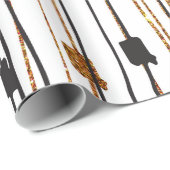 Zwart goudvormig handschrift cadeaupapier (Rol Hoek)