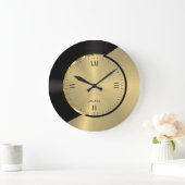 Zwart & goudvormig metallisch geometrisch ontwerp grote klok (Huis)