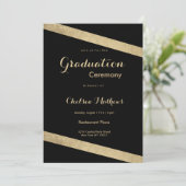 Zwart goudvormig zwart Afstuderen Kaart (Staand voorkant)