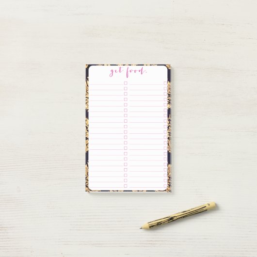 Zwart & goudvraag Traditionele hedendaagse afdrukk Post-it® Notes (Op bureau)