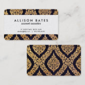 Zwart & goudvraag Traditionele hedendaagse afdrukk Visitekaartje (Voorkant / Achterkant)