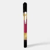 Zwart goudvuurwapenschild met marmernaam Case-Mate iPhone case (Achterkant / Links)