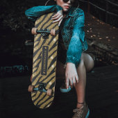 Zwart-goudzand Zebra tijgerstreep Persoonlijk Skateboard