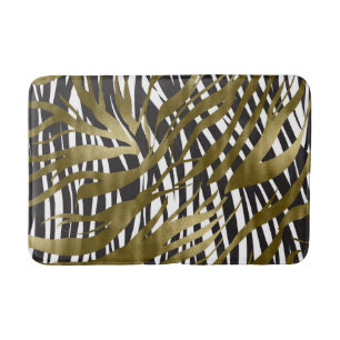 Zwart & goudzebra Afdrukken Safari Chic Glamour Badmat