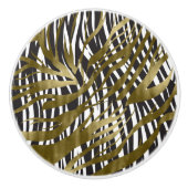 Zwart & goudzebra Afdrukken Safari Chic Glamour Keramische Knop (Voorkant)