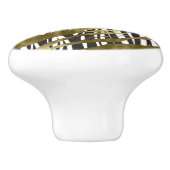 Zwart & goudzebra Afdrukken Safari Chic Glamour Keramische Knop (Zijkant)