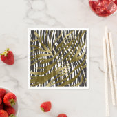 Zwart & goudzebra Afdrukken Safari Chic Glamour Servet (Insitu)