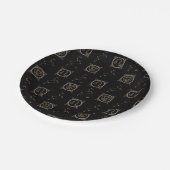 Zwart & goudzodiaal Leo Astrology Star Sign Papieren Bordje (Gekanteld)