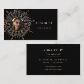 Zwart-goudzonnig lijst kunstdeco foto visitekaartje (Voorkant / Achterkant)