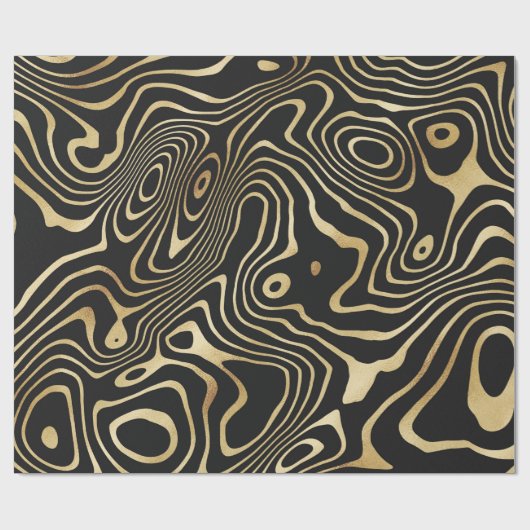 Zwart-goudzwaluw Abstract ontwerp Cadeaupapier (Vlak)