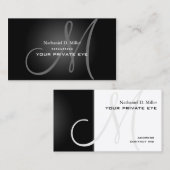 Zwart gradiëntmonogram visitekaartje (Voorkant / Achterkant)