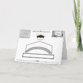 Zwart Graduation Cap Afstuderen Party Pet Kaart (Achterkant)