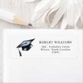 Zwart Graduation Cap Afstuderen retouradres Etiket (Insitu)