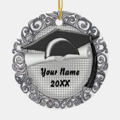 Zwart Graduation Cap custom ornament (Voorkant)
