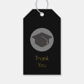 Zwart Graduation Cap Dank je wel Cadeaulabel (Voorkant)