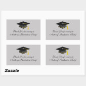 Zwart Graduation Cap Dank u Rechthoek Sticker (Vel)