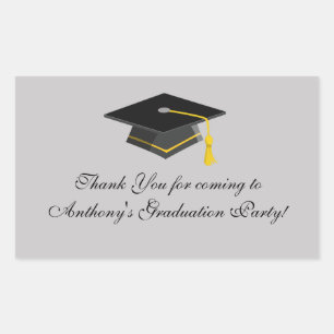 Zwart Graduation Cap Dank u Rechthoek Sticker