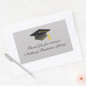 Zwart Graduation Cap Dank u Rechthoek Sticker (Envelop)