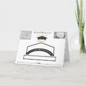 Zwart Graduation Cap Gold Glitter op Party Pet Kaart (Achterkant)