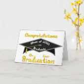 Zwart Graduation Cap Klasse 2025 Afstuderen Pet / Kaart (Gele Bloem)