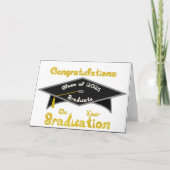 Zwart Graduation Cap Klasse 2025 Afstuderen Pet / Kaart (Voorkant)