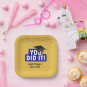 Zwart Graduation Cap met Confetti Papieren Bordje (Feest)