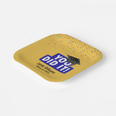 Zwart Graduation Cap met Confetti Papieren Bordje (Gebogen)