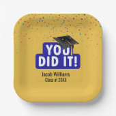 Zwart Graduation Cap met Confetti Papieren Bordje (Voorkant)