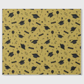 Zwart Graduation Cap Toss Wrapping Papier (Vlak)