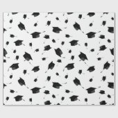 Zwart Graduation Cap Toss Wrapping Papier (Vlak)