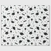 Zwart Graduation Cap Toss Wrapping Papier (Vlak)